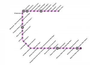 delhi metro pink line route map